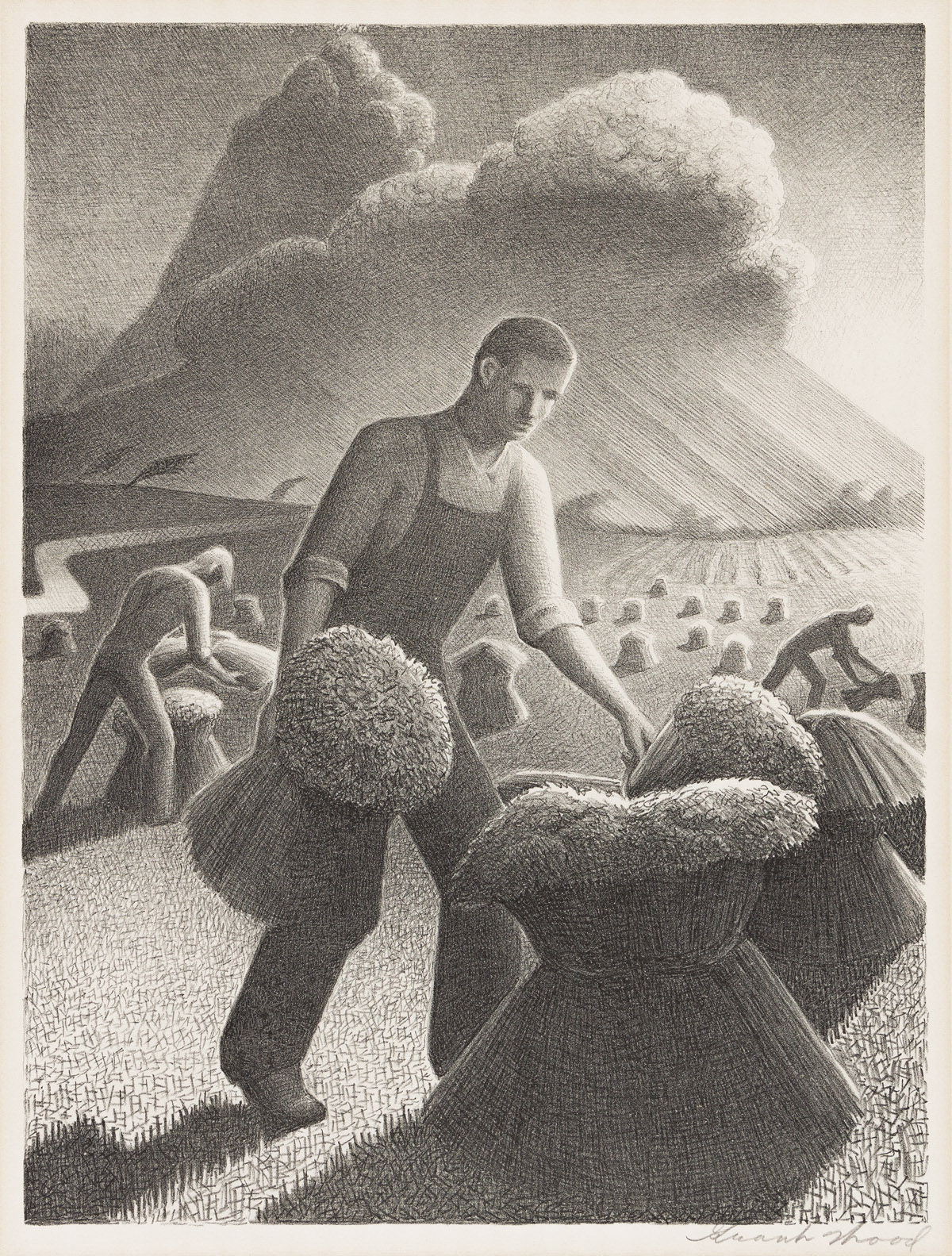 GRANT WOOD (1891-1942) Approaching Storm.